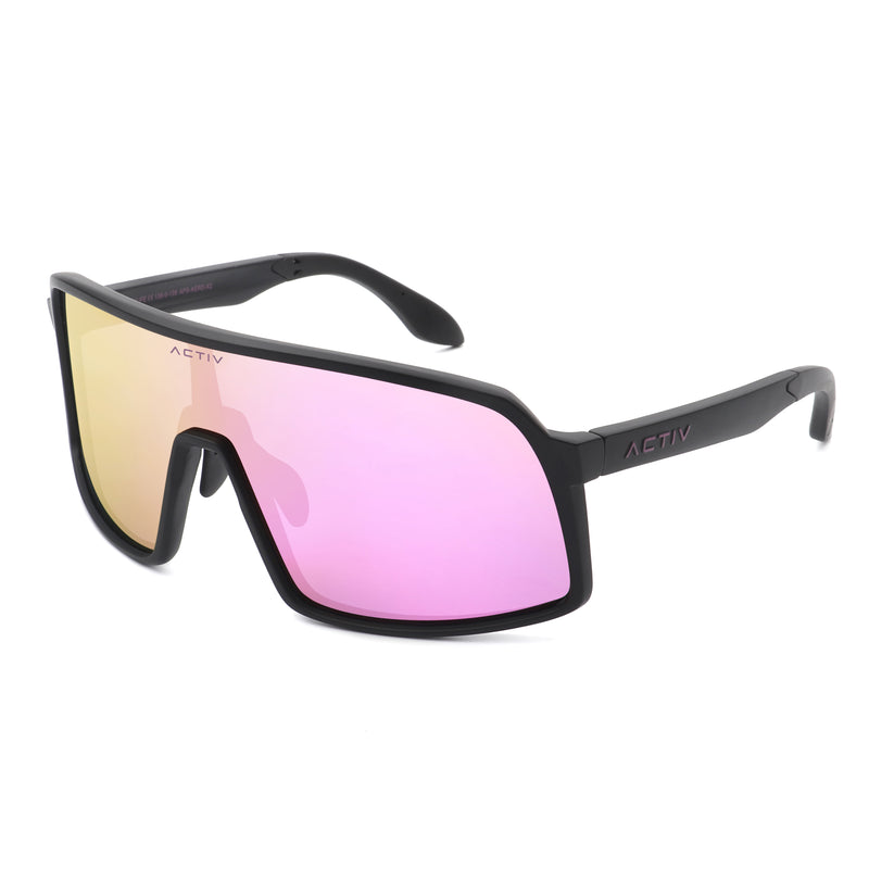 ACTIV AERO - Matte Black with Pink Mirror Lens