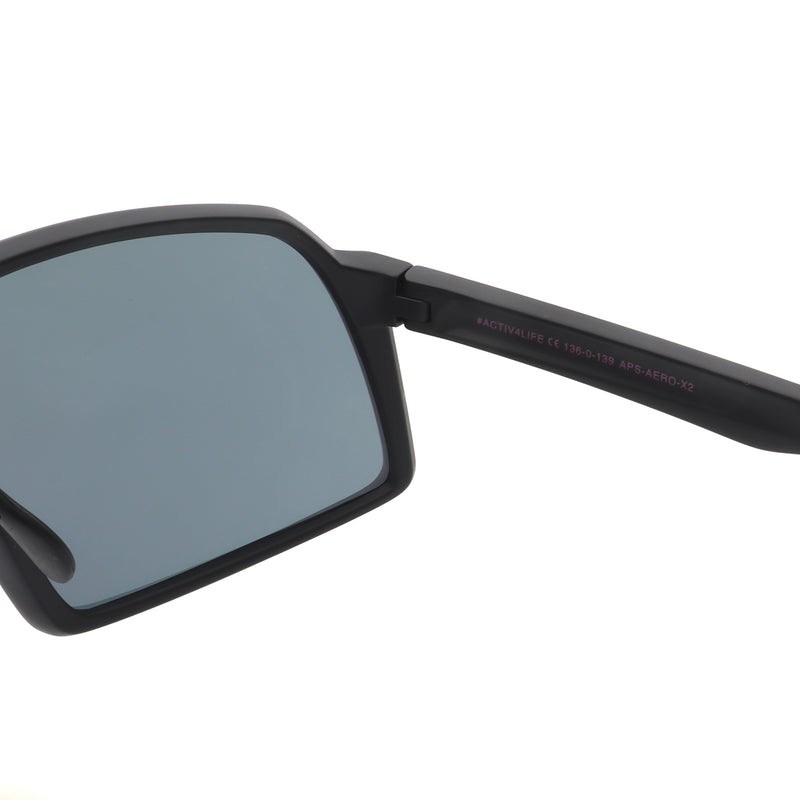 ACTIV AERO - Matte Black with Pink Mirror Lens