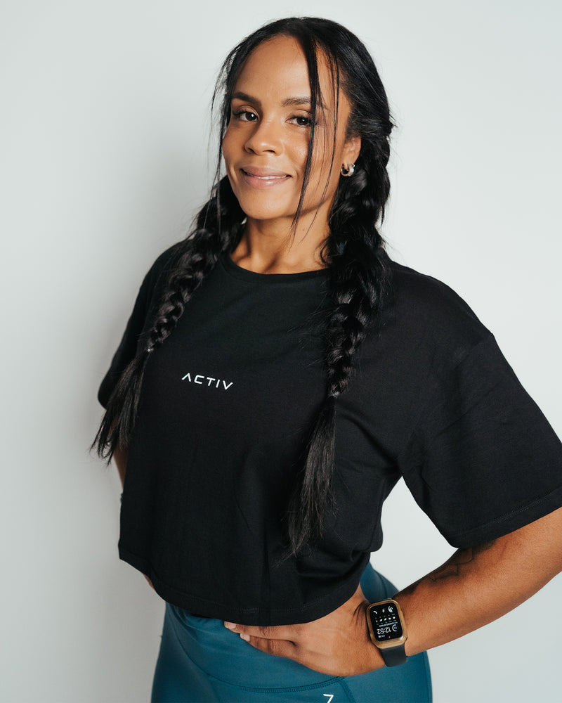 Crop Logo Tee - Black