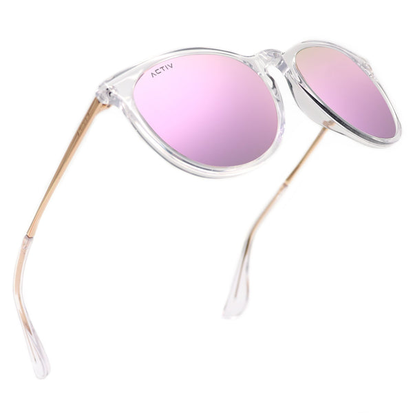 T2B Gloss Clear & Gold with Pink Mirror Lens