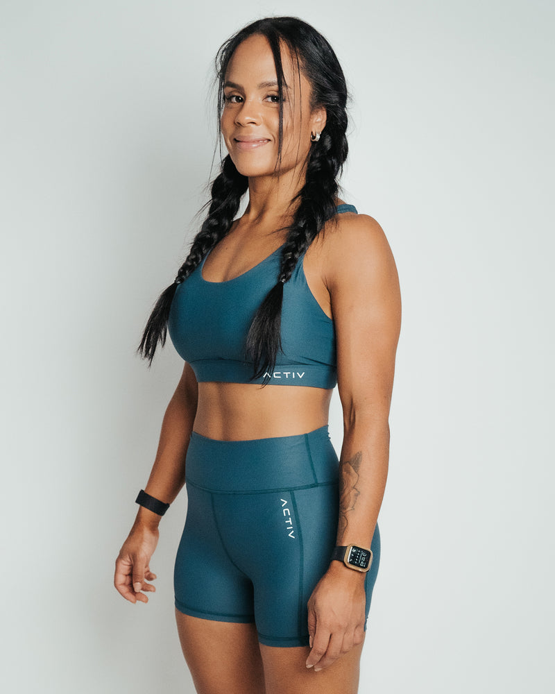 Women's Crossover Sports Bra - Reef Teal – ALC // ACTIV Lifestyle